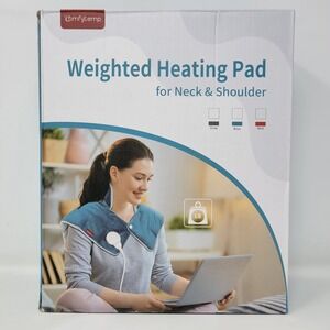 Comfytemp Weighted Heating Pad for Neck Shoulder Blue Electric Therapy